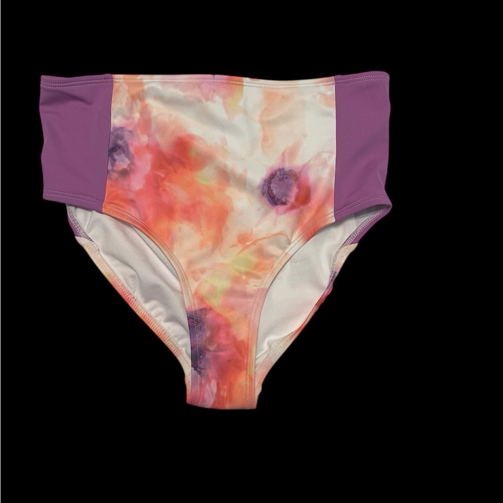 DSG Girls High waisted swim bottoms Inky Overdye size L 10/12 NWT